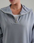 TEXTURED QUARTER ZIPPER-CLOUDLUX