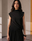 DRAPED COWL NECK TOP