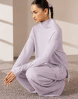 MOCK NECK SIDE SLIT CLOUDLUX