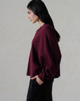 OVERSIZED CROPPED SWEATSHIRT-DOUBLE KNIT
