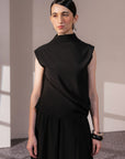 DRAPED COWL NECK TOP