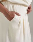 PLEATED WIDE LEG PANT DOUBLE KNIT