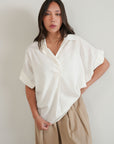 LINEN BLEND RELAXED TOP