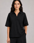OPEN COLLAR POLO-DOUBLE KNIT