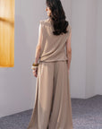 DRAPED COWL NECK TOP
