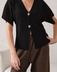 SHORT SLEEVE KNIT CARDIGAN