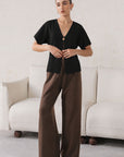 SHORT SLEEVE KNIT CARDIGAN