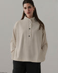 RELAXED PLACKET PULLOVER-CLOUDLUX LIGHT