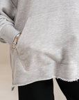RELAXED LONG HOODIE-TERRY