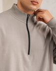 QUARTER ZIP BOXY FIT SWEATSHIRT