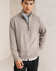 QUARTER ZIP BOXY FIT SWEATSHIRT