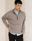 QUARTER ZIP BOXY FIT SWEATSHIRT
