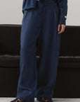PLEATED WIDE PANTS-100% LINEN