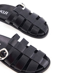 BUCKLED SLIDER SANDALS