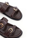 BUCKLED SLIDER SANDALS