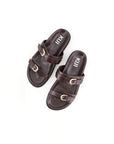 BUCKLED SLIDER SANDALS