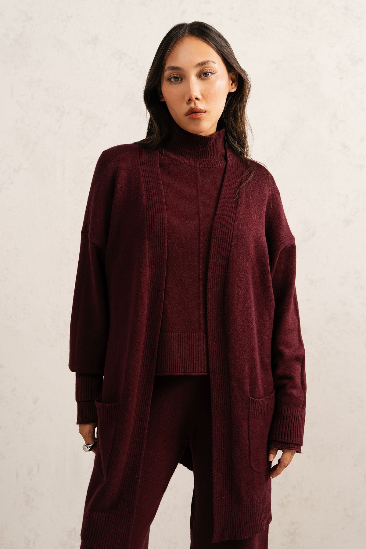 DEEP BURGUNDY KNIT SET