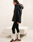 CHEVRON DOWN VEST WITH HOOD