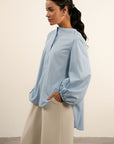 BALLOON SLEEVE POPLIN SHIRT