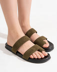 MINIMAL SUEDE SLIDES