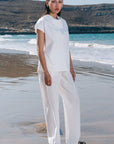 COWL NECK LINEN TOP