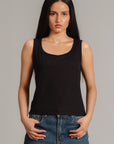 RIBBED ROUND NECK TANK TOP