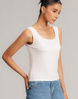 RIBBED ROUND NECK TANK TOP