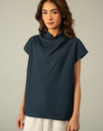 COWL NECK LINEN TOP