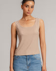 RIBBED ROUND NECK TANK TOP