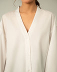 V-NECK POPLIN SHIRT