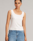 RIBBED ROUND NECK TANK TOP