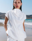 COWL NECK LINEN TOP