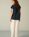 COWL NECK LINEN TOP