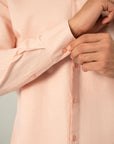 BAND COLLAR LINEN SHIRT