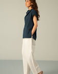 COWL NECK LINEN TOP