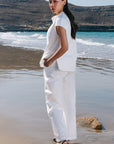 COWL NECK LINEN TOP