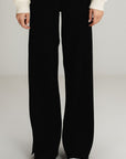BLACK WIDE LEG PANTS - KNIT WEAR