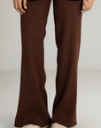 BROWN WIDE LEG PANTS - KNIT WEAR