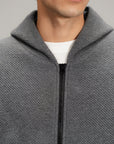 TEXTURED ZIP UP HOODIE