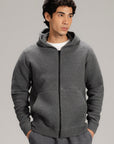 TEXTURED ZIP UP HOODIE