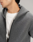 TEXTURED ZIP UP HOODIE