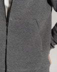 TEXTURED ZIP UP HOODIE