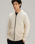 TEXTURED ZIP UP HOODIE