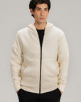 TEXTURED ZIP UP HOODIE