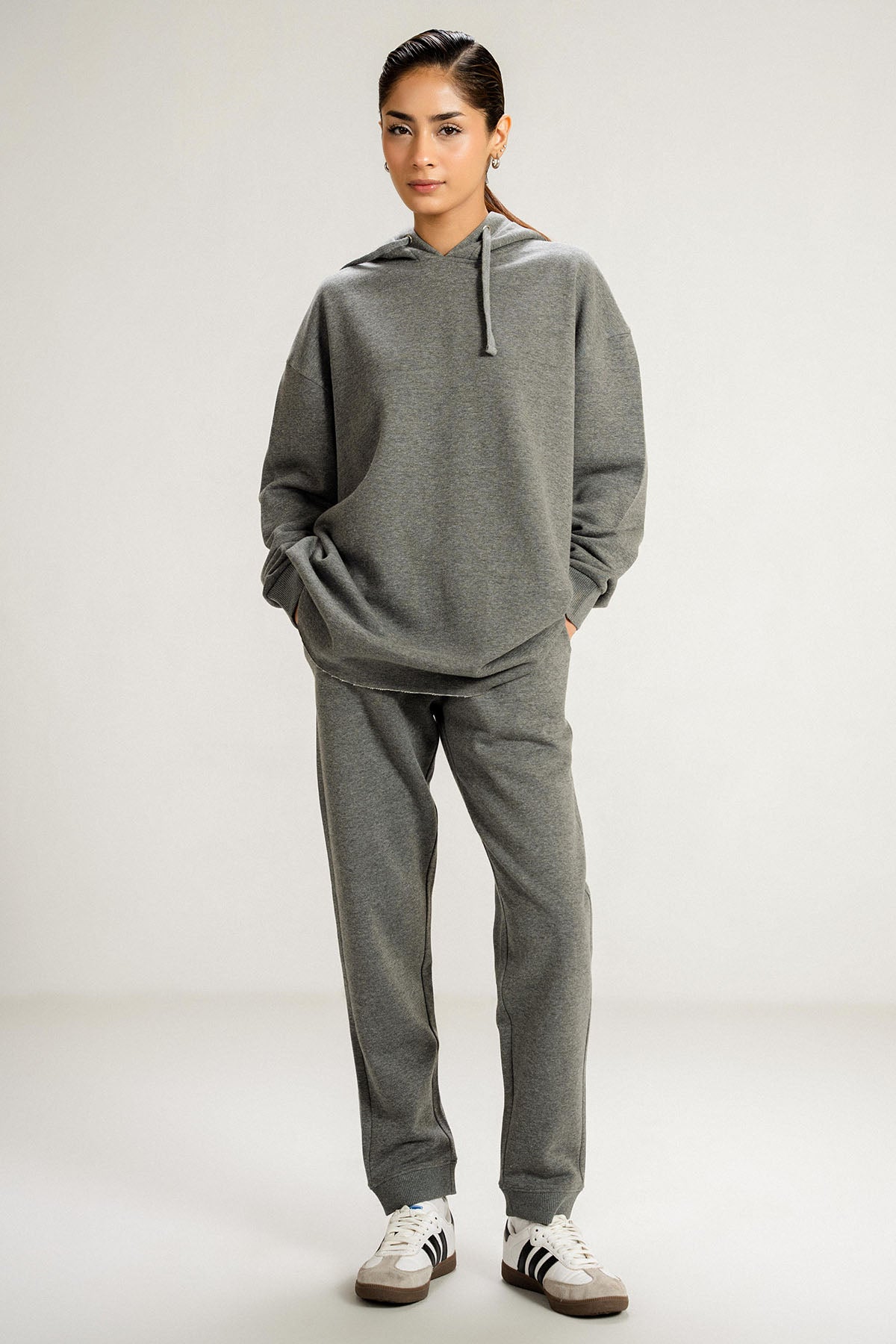 OVERSIZED LONG  HOODIE - PIMA FLEECE