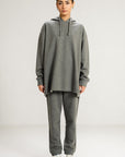 OVERSIZED LONG  HOODIE - PIMA FLEECE