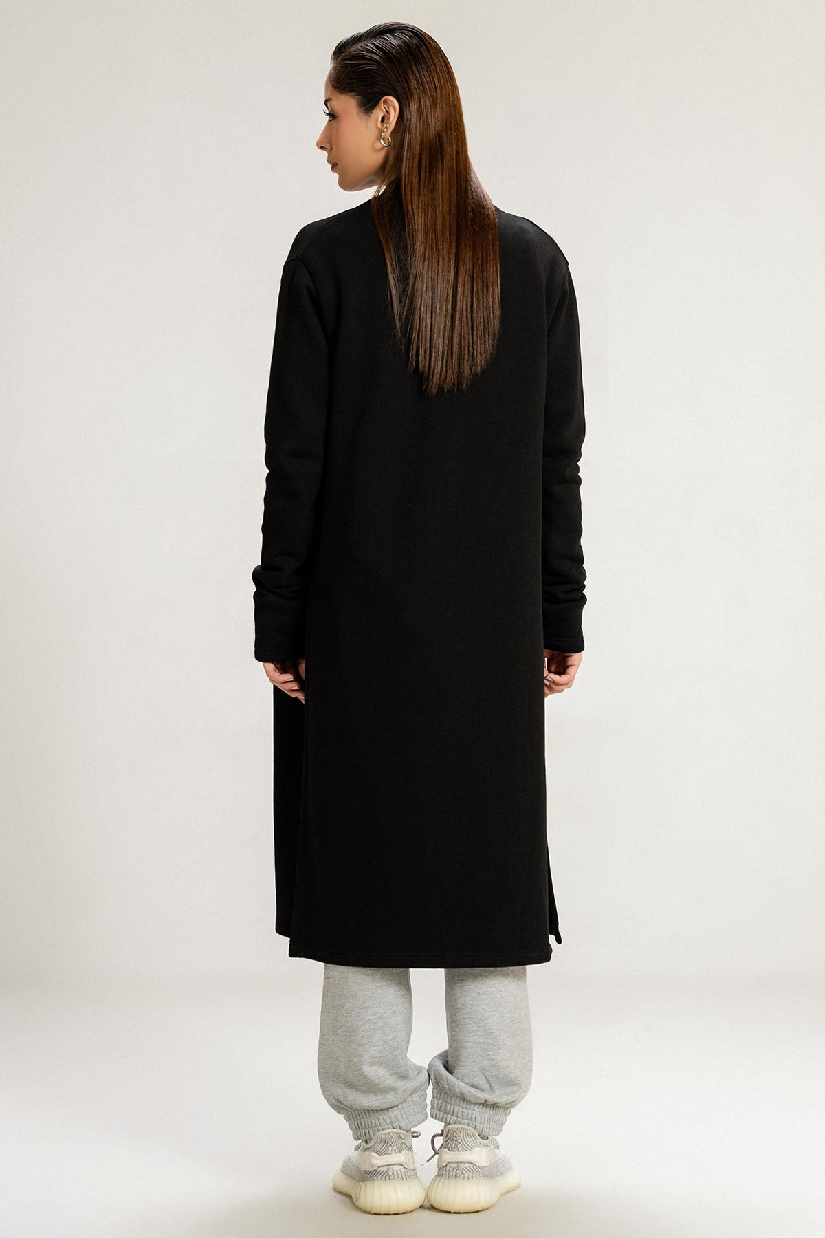 BASIC LONG CARDIGAN - PIMA TERRY