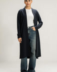 BASIC LONG CARDIGAN - PIMA TERRY