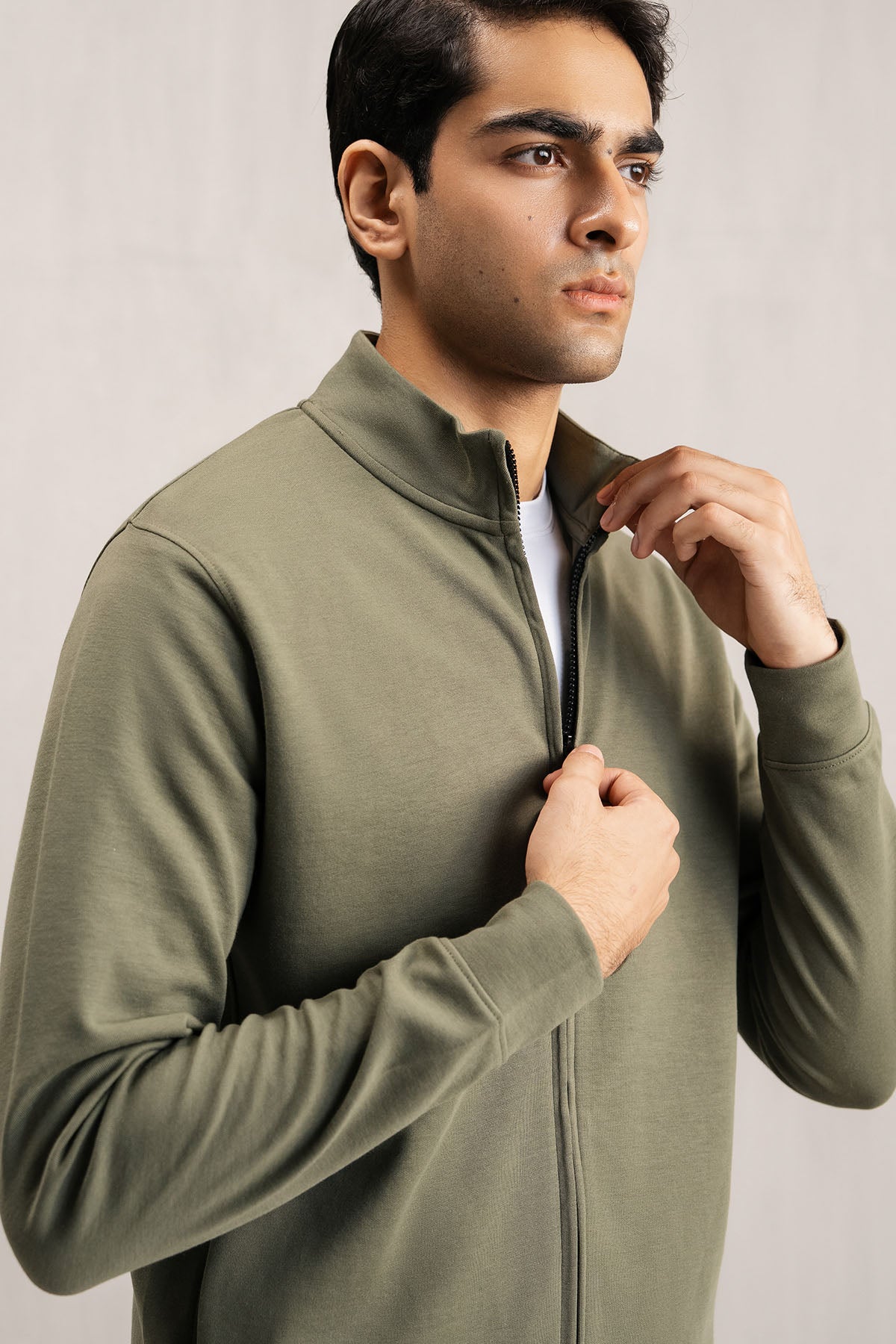 ZIPPER JACKET-DOUBLE KNIT