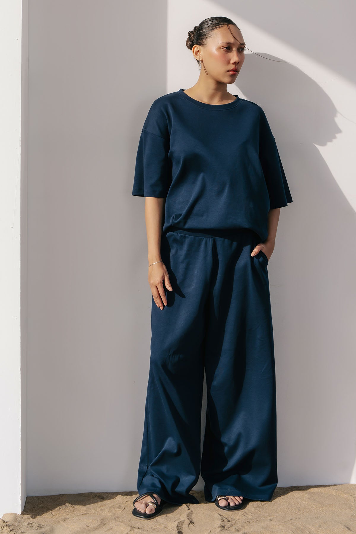 MOVE WIDE TROUSERS-DOUBLE KNIT
